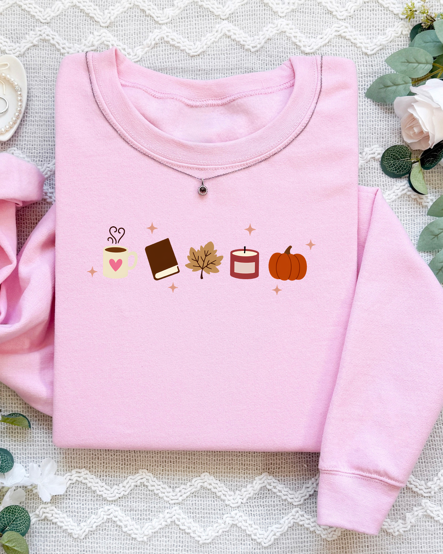 Book Lover Fall Embroidered Sweatshirt