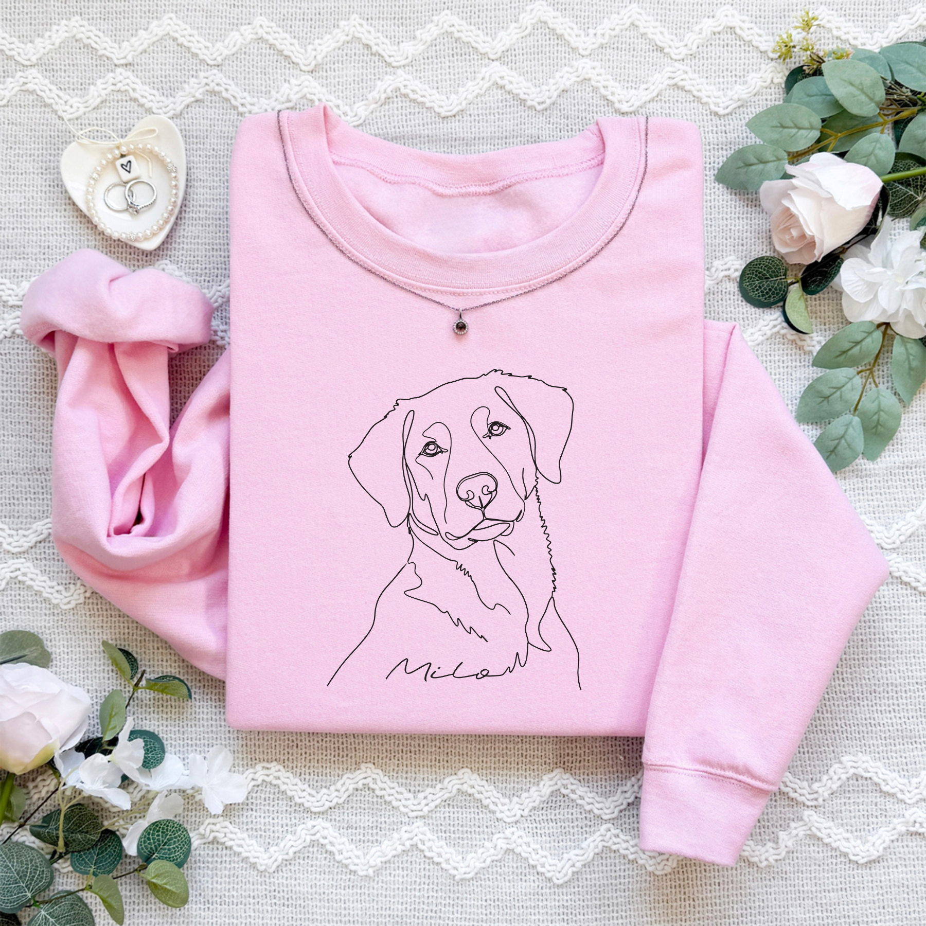 Personalized Pet Dog Linart Sweatshirt