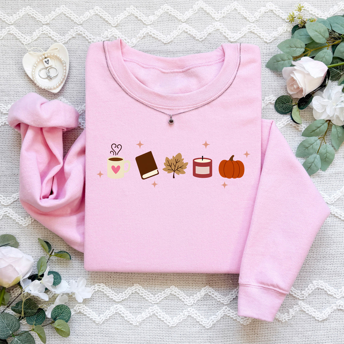 Besticktes Sweatshirt für Buchliebhaber im Herbst – Kuscheliger Pullover für den Herbst