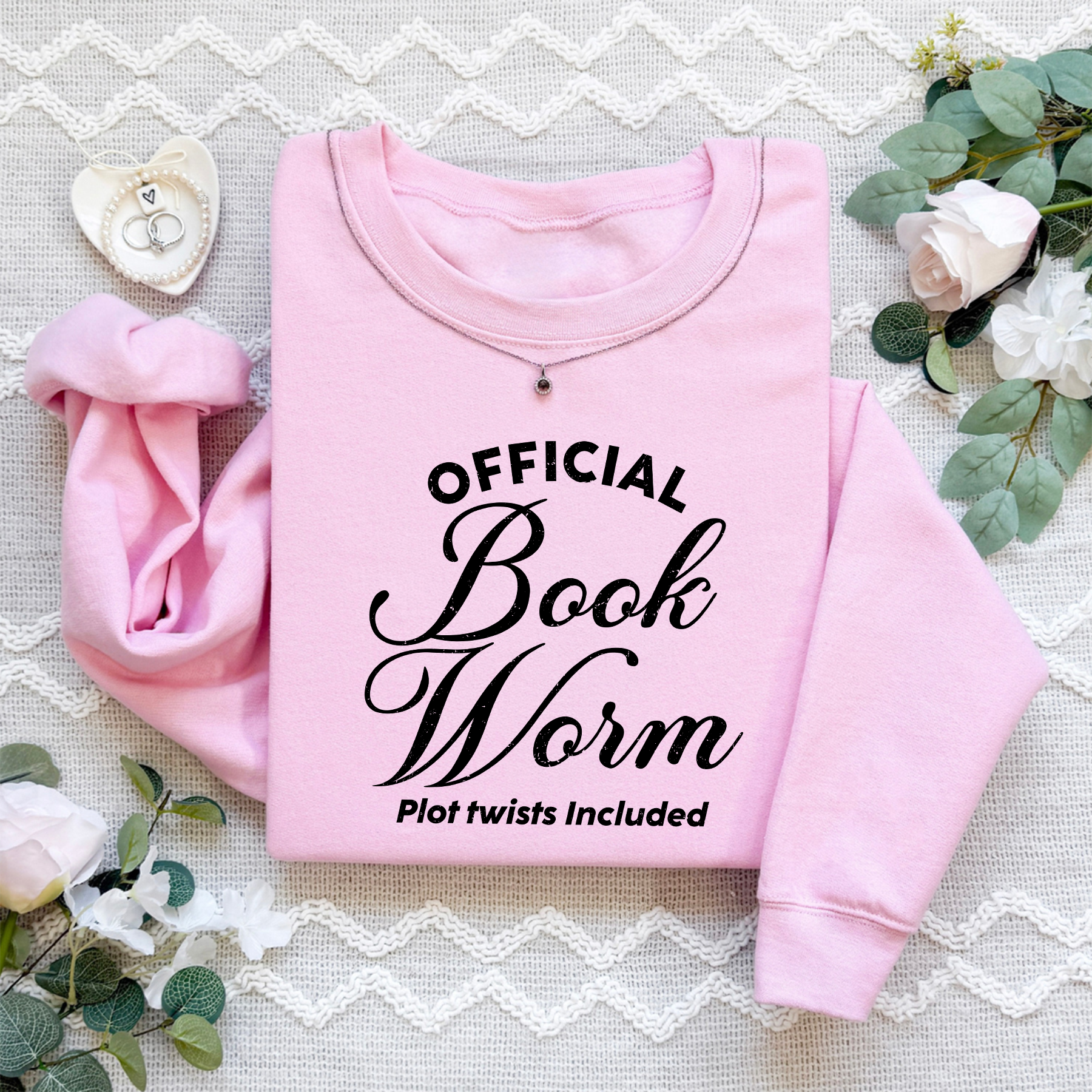 Official Book Worm Plot Twists Included Sweatshirt