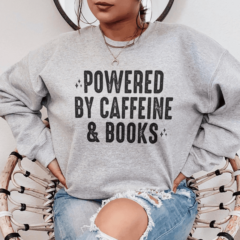 Powered By Caffeine & Books Sweatshirt Sport Grey / S Peachy Sunday T-Shirt