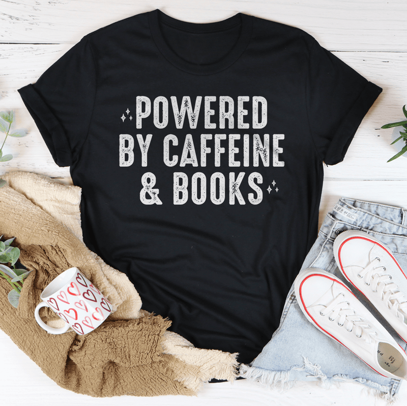 Powered By Caffeine & Books Tee Black / S Peachy Sunday T-Shirt