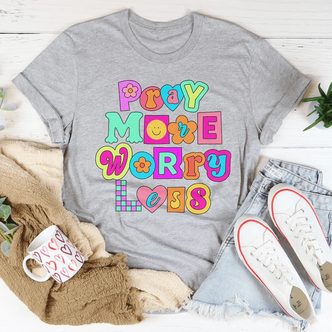 Pray More Worry Less Tee Athletic Heather / S Peachy Sunday T-Shirt