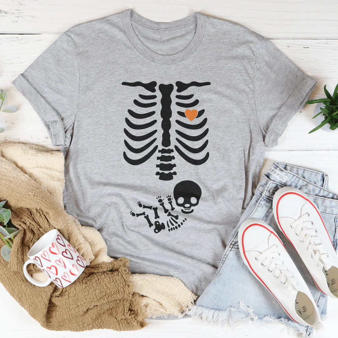 Pregnant Skeleton Baby Boy Tee Athletic Heather / S Peachy Sunday T-Shirt