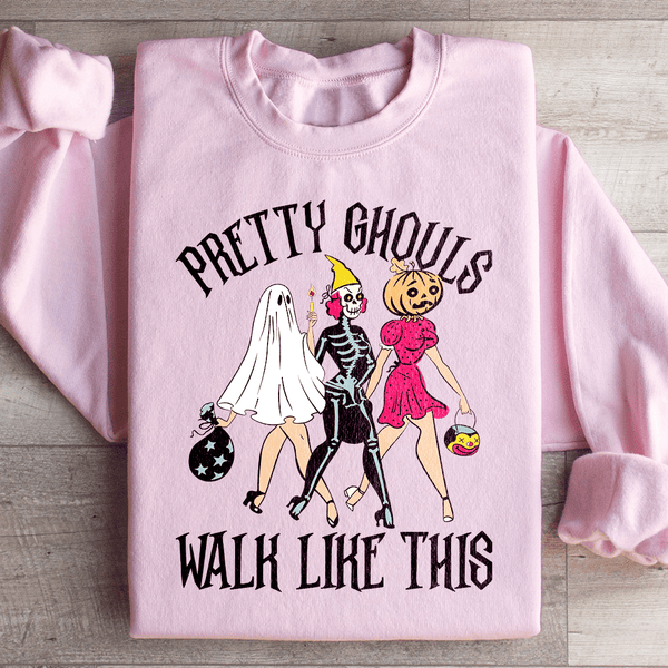 Pretty Ghouls Walk Like This Sweatshirt Light Pink / S Peachy Sunday T-Shirt