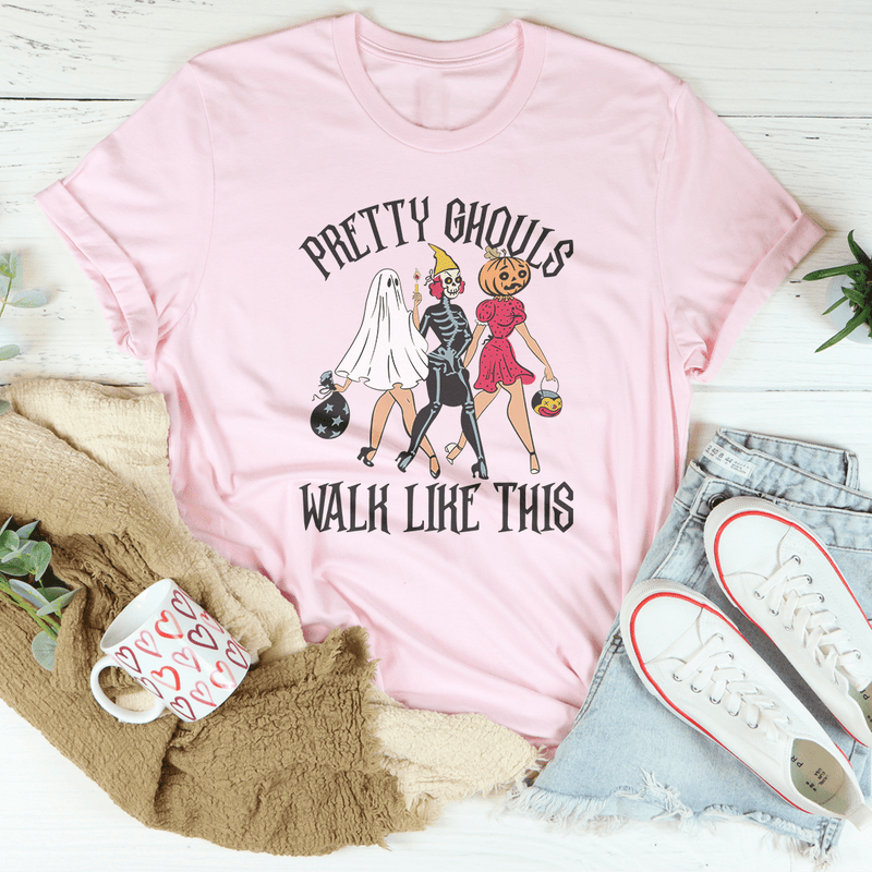 Pretty Ghouls Walk Like This Tee Pink / S Peachy Sunday T-Shirt