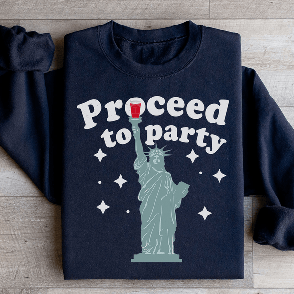 Proceed To Party Sweatshirt Black / S Peachy Sunday T-Shirt