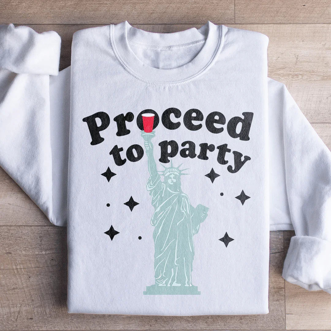 Proceed To Party Sweatshirt White / S Peachy Sunday T-Shirt