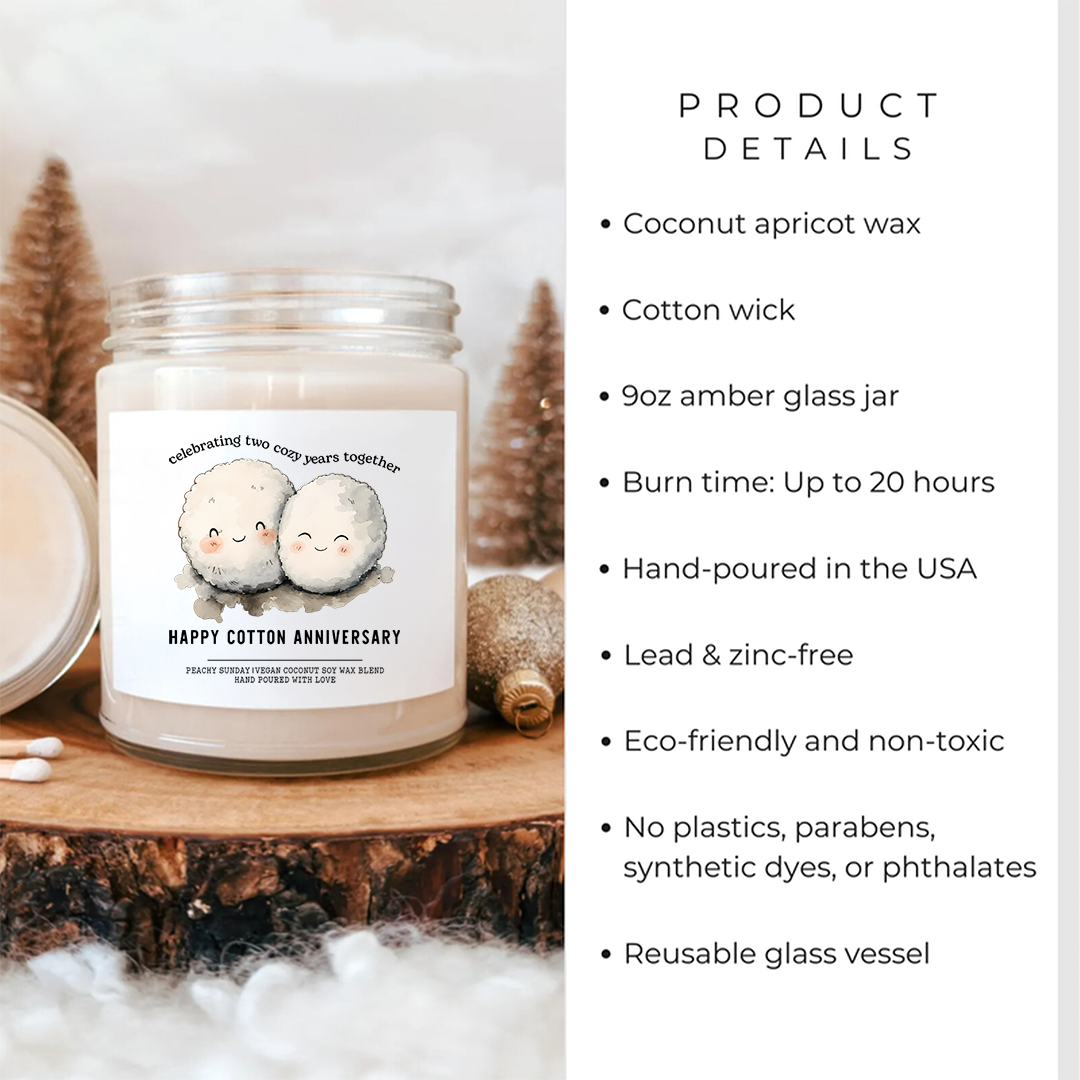Personalized 2nd Anniversary Candle