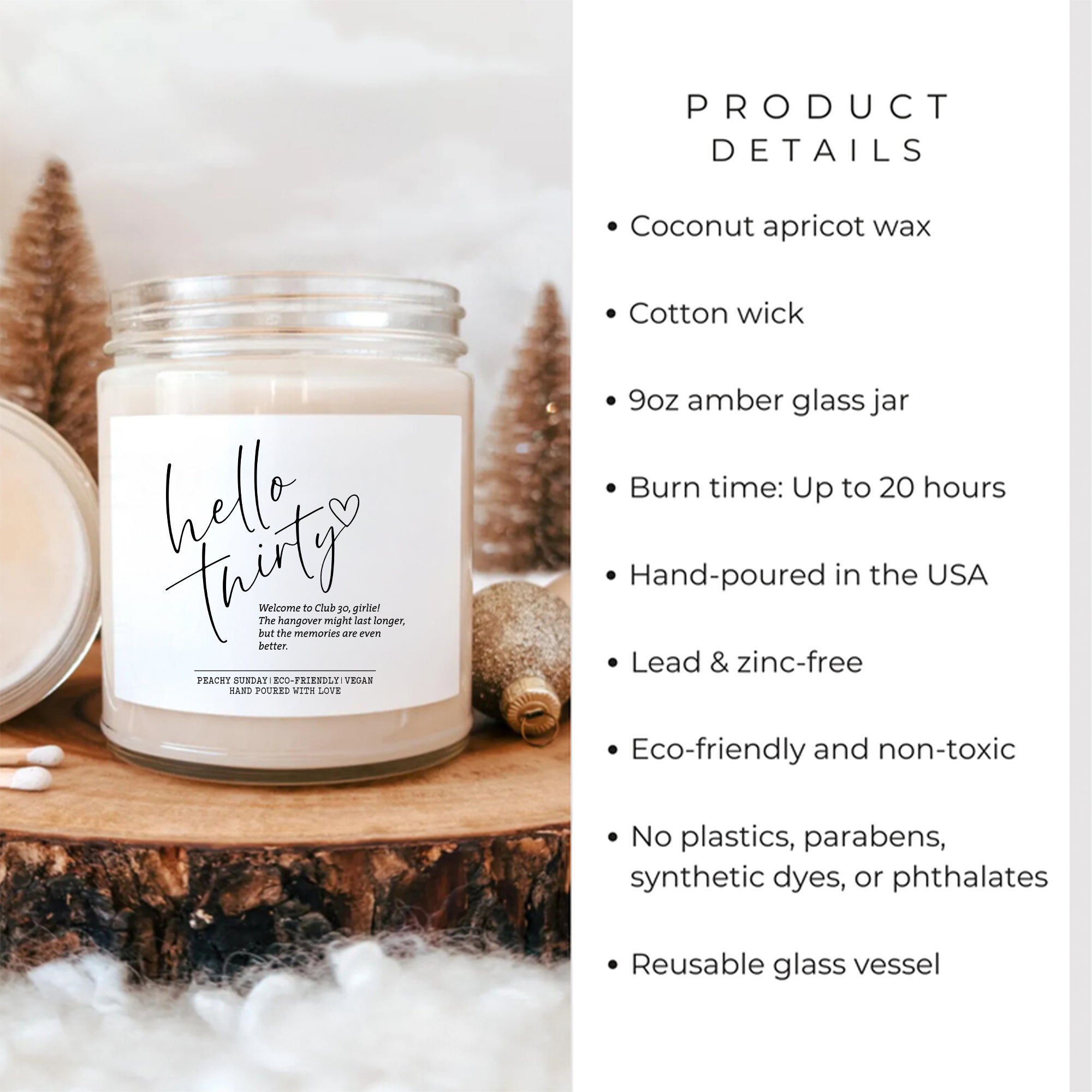 Bougie d’anniversaire personnalisée « Hello Thirty »