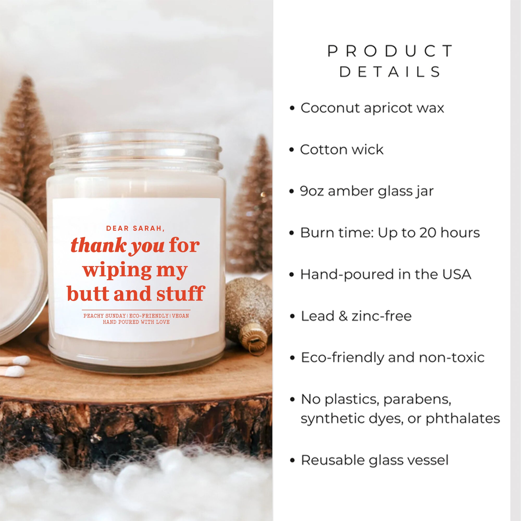 Personalized Thank You For Wiping My Butt And Stuff Candle