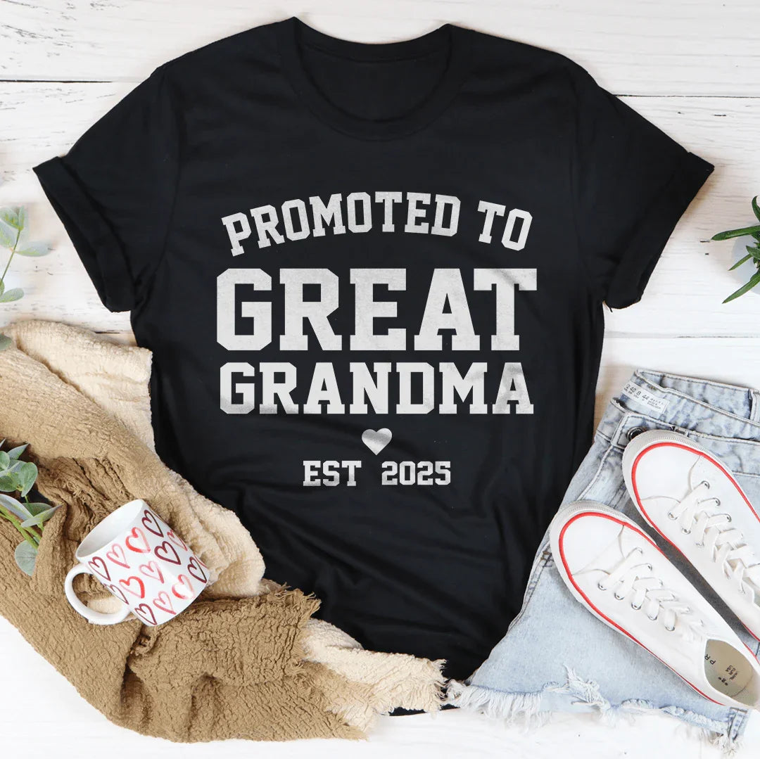 Promoted To Great Grandma Tee Black Heather / S Peachy Sunday T-Shirt