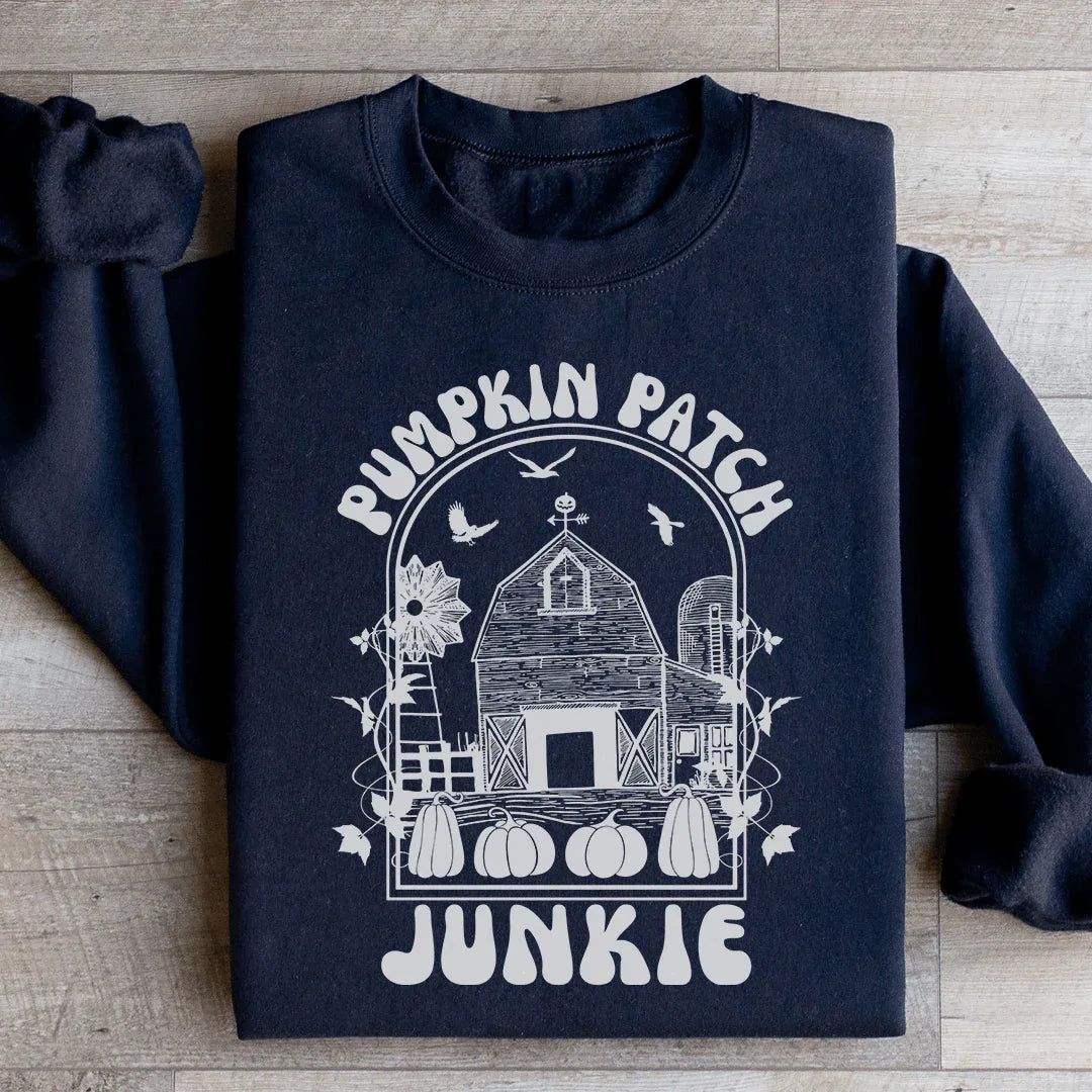 Pumpkin Patch Junkie Sweatshirt Black / S Peachy Sunday T-Shirt