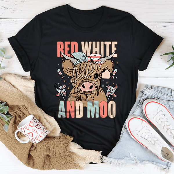 Red White And Moo Tee Black Heather / S Peachy Sunday T-Shirt