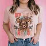 Red White And Moo Tee Peachy Sunday T-Shirt