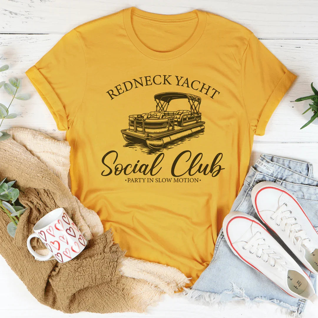 Redneck Yacht Social Club Part In Slow Motion Tee Mustard / S Peachy Sunday T-Shirt