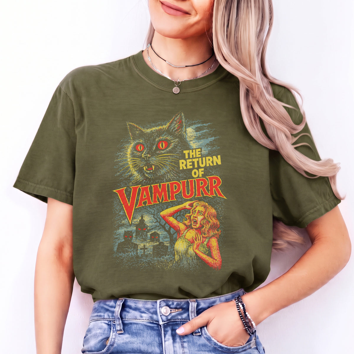 The Return Of Vampurr Halloween Cat Tee