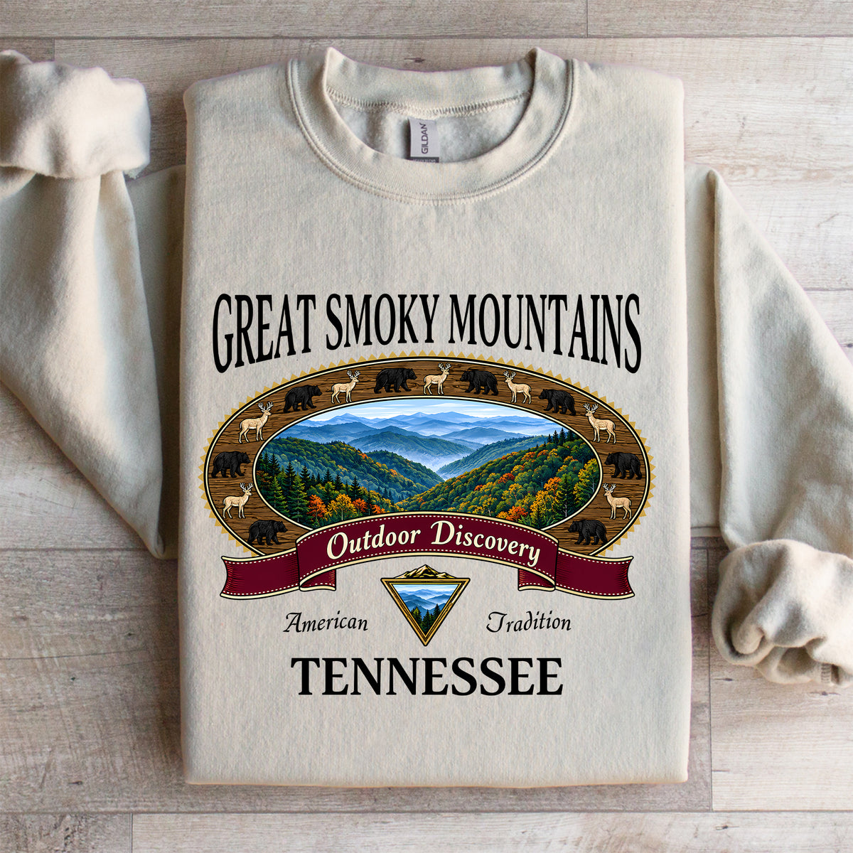 Sweat-shirt rétro des Great Smoky Mountains du Tennessee