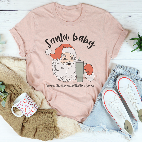 Santa Baby Tee Heather Prism Peach / S Peachy Sunday T-Shirt