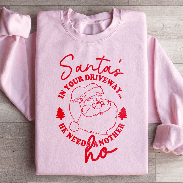 Santa's In Your Driveaway Sweatshirt Light Pink / S Peachy Sunday T-Shirt