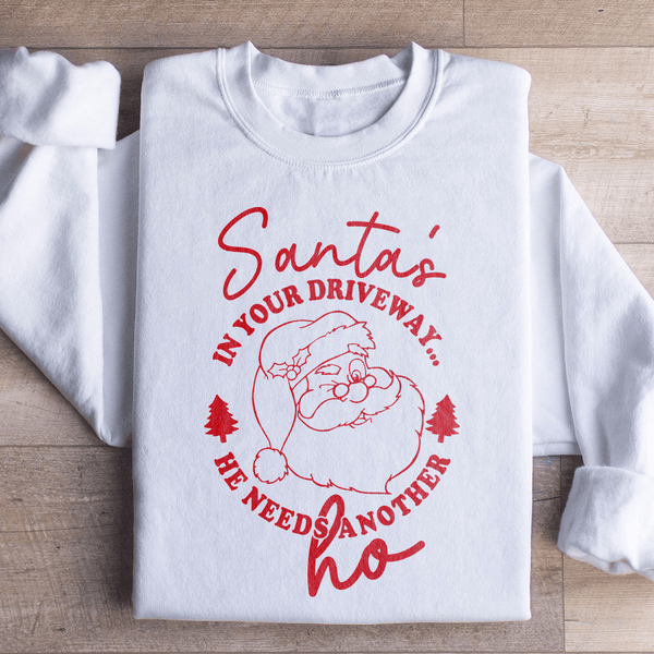 Santa's In Your Driveaway Sweatshirt White / S Peachy Sunday T-Shirt