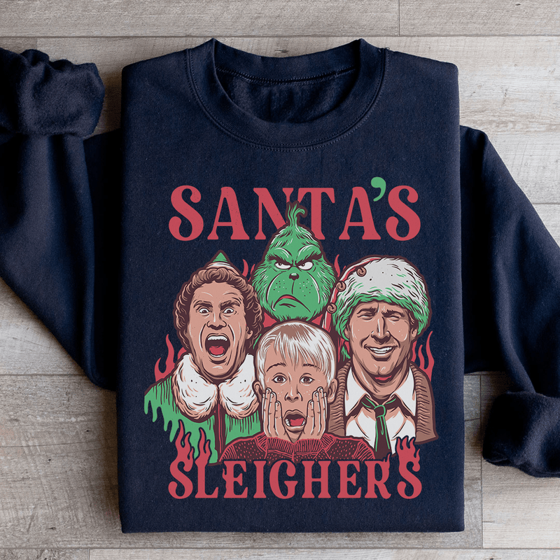 Santa Sleighers Sweatshirt S / Black Printify Sweatshirt T-Shirt