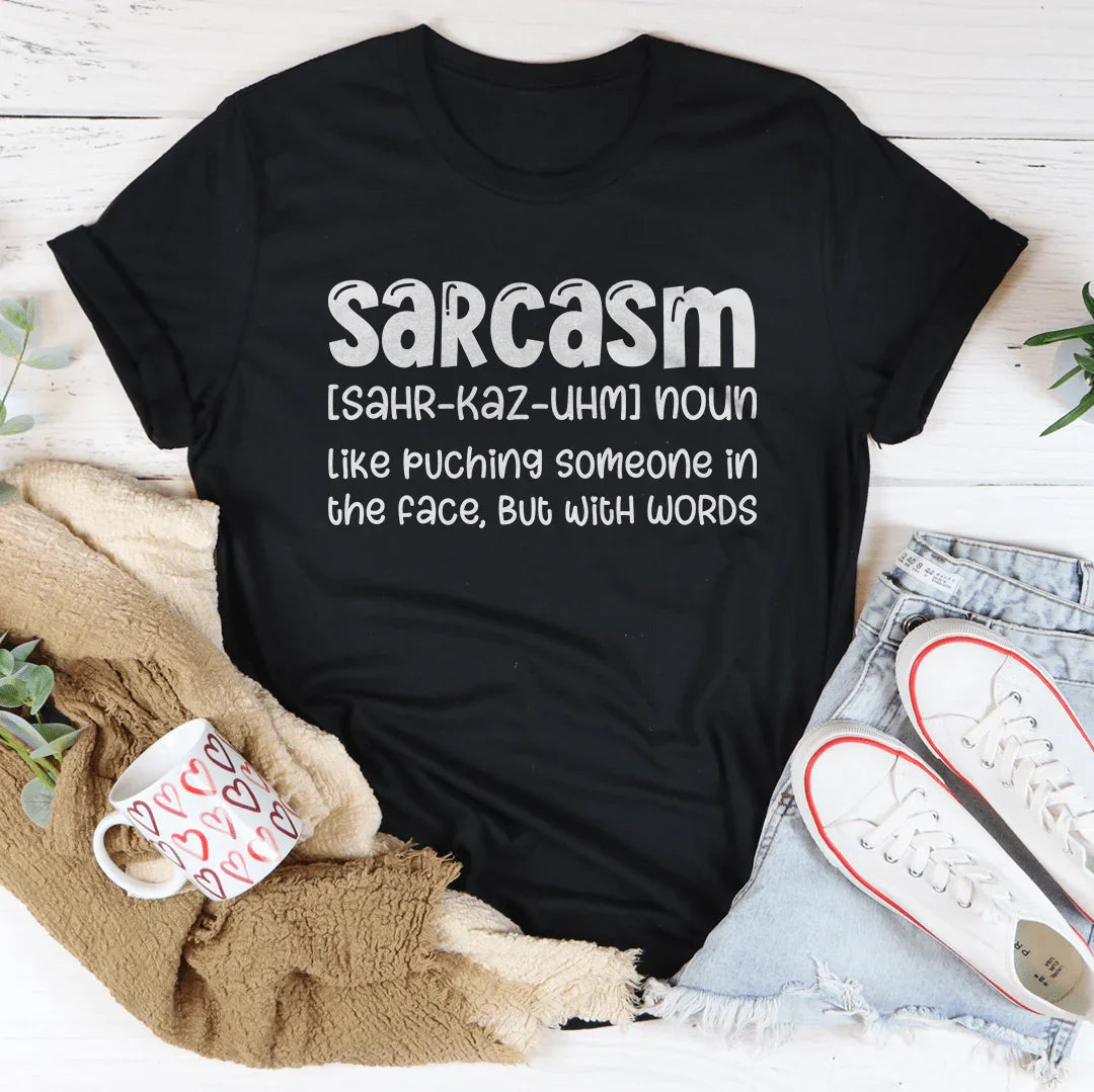 Sarcasm Like Puching Someone In The Face But With Words Tee Black Heather / S Peachy Sunday T-Shirt