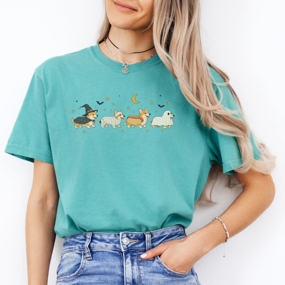 T-Shirt mit Halloween-Corgi-Kostümen