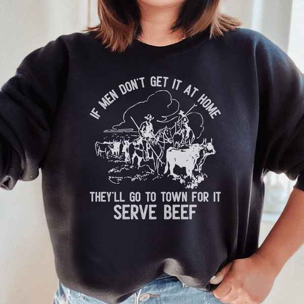 Serve Beef Sweatshirt Black / S Peachy Sunday T-Shirt