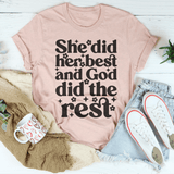 She Did Her Best And God Did The Rest Tee Heather Prism Peach / S Peachy Sunday T-Shirt