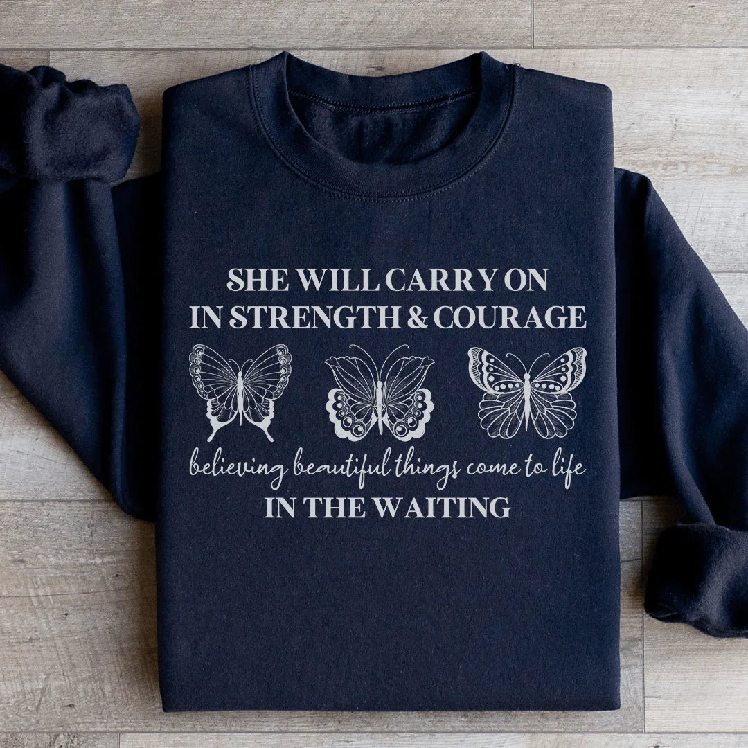 She Will Carry On Sweatshirt Black / S Peachy Sunday T-Shirt