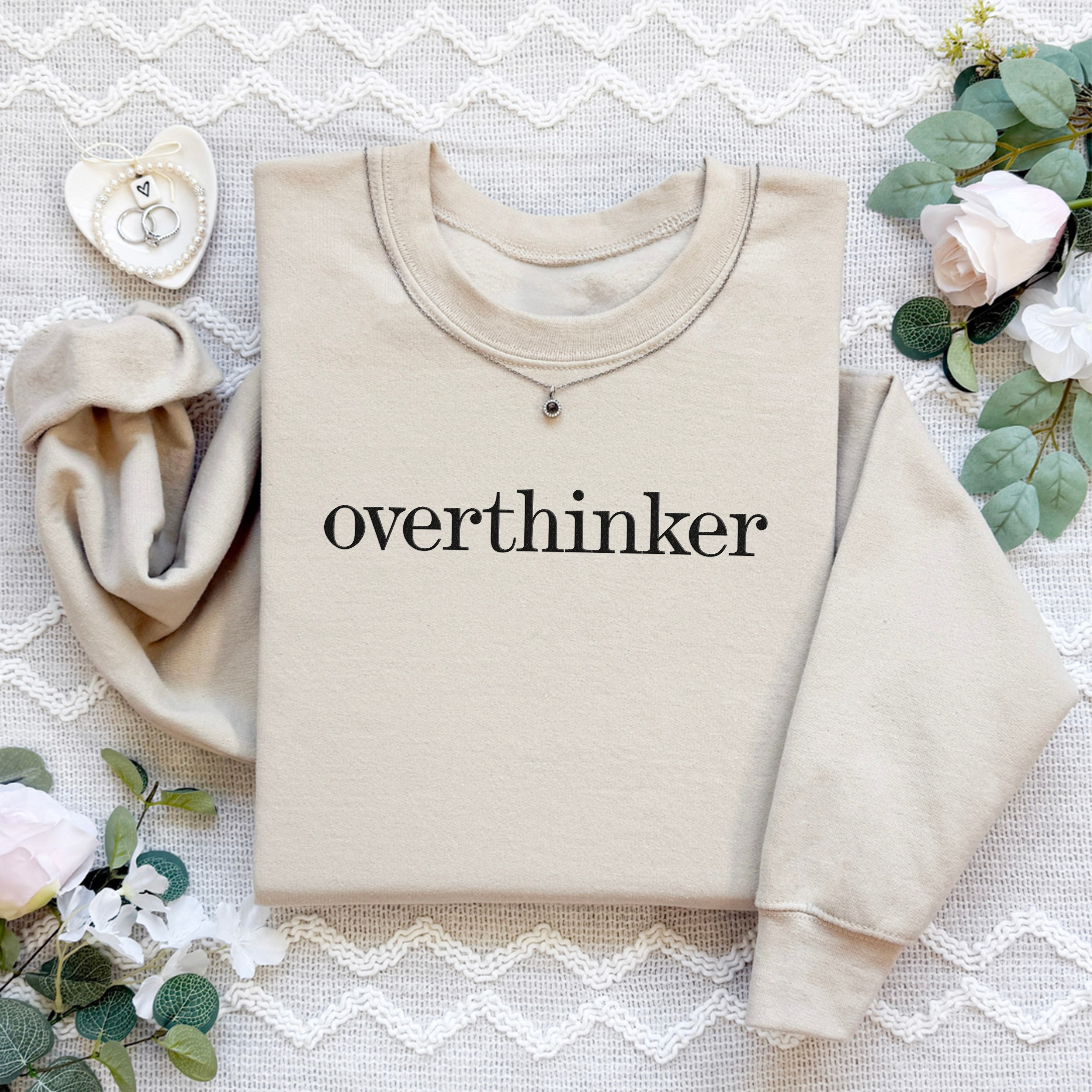 Embroidered Overthinker Sweatshirt