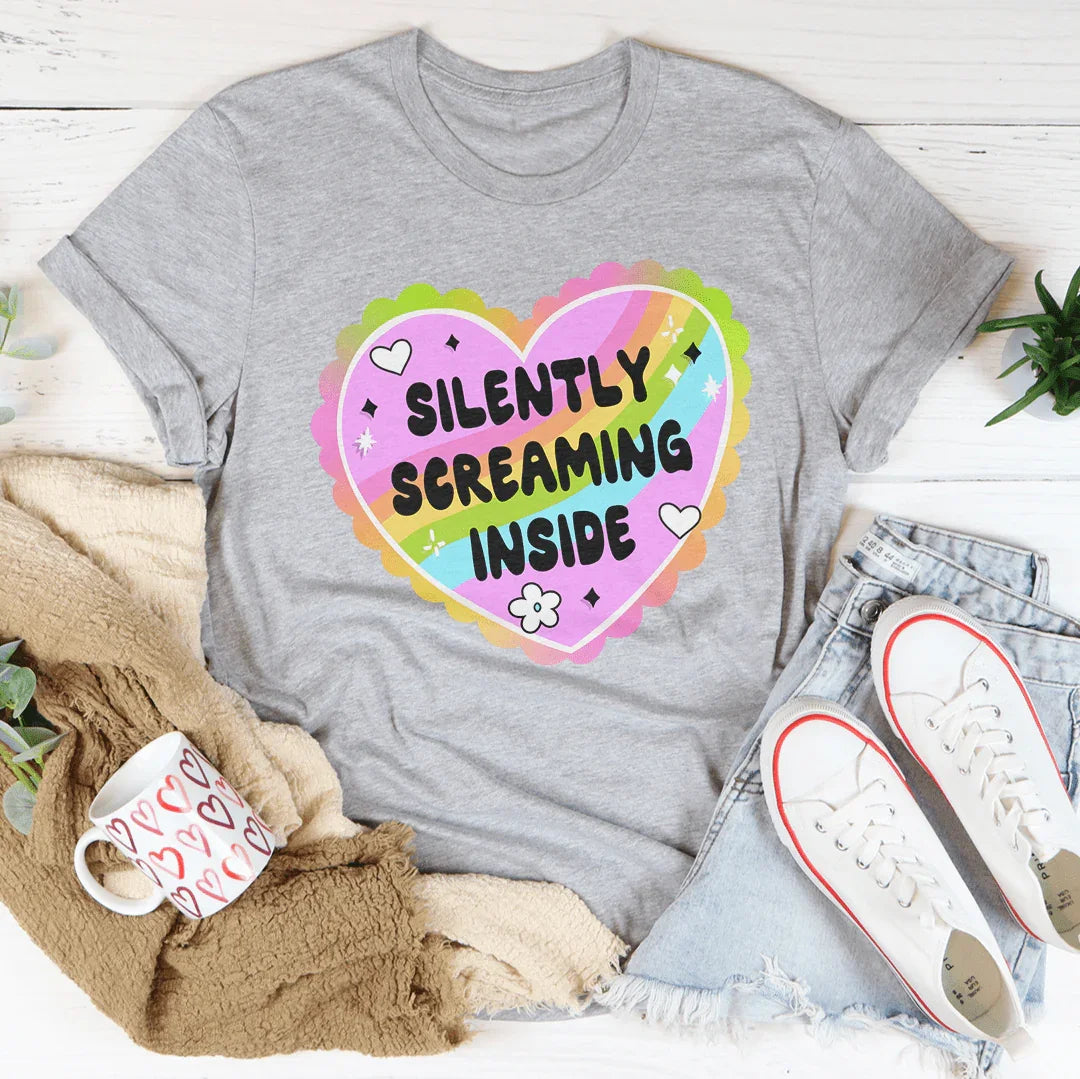Silently Screaming Inside Tee Athletic Heather / S Peachy Sunday T-Shirt