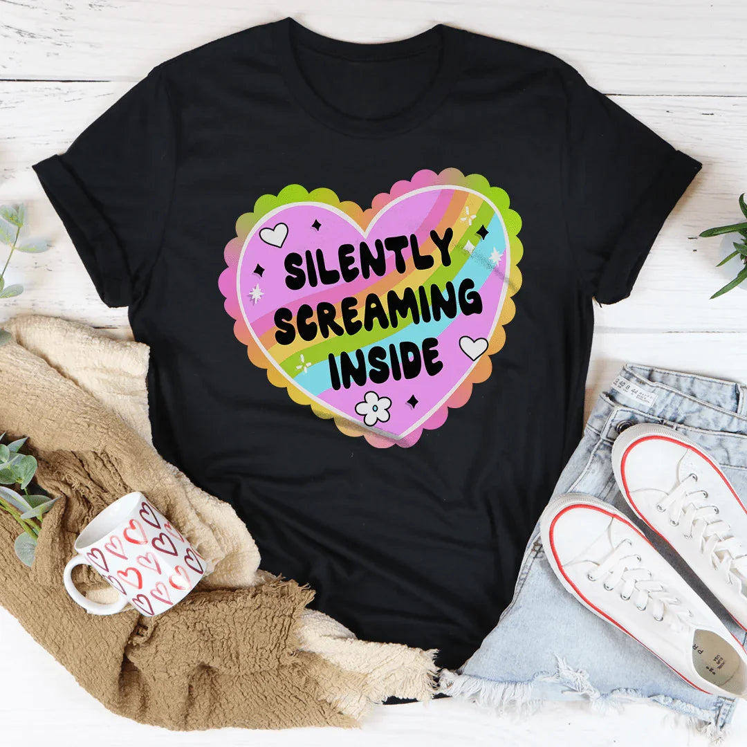 Silently Screaming Inside Tee Black Heather / S Peachy Sunday T-Shirt