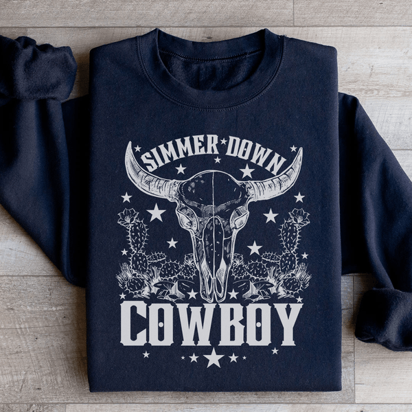 Simmer Down Cowboy Sweatshirt Black / S Peachy Sunday T-Shirt
