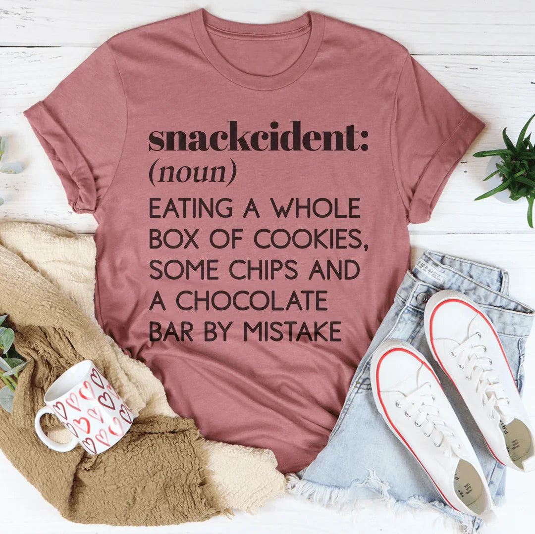 Snackcident Noun Eating A Whole Box Of Cookies Tee Mauve / S Peachy Sunday T-Shirt