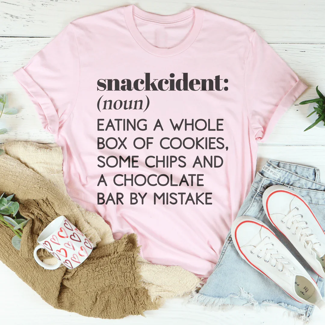 Snackcident Noun Eating A Whole Box Of Cookies Tee Pink / S Peachy Sunday T-Shirt