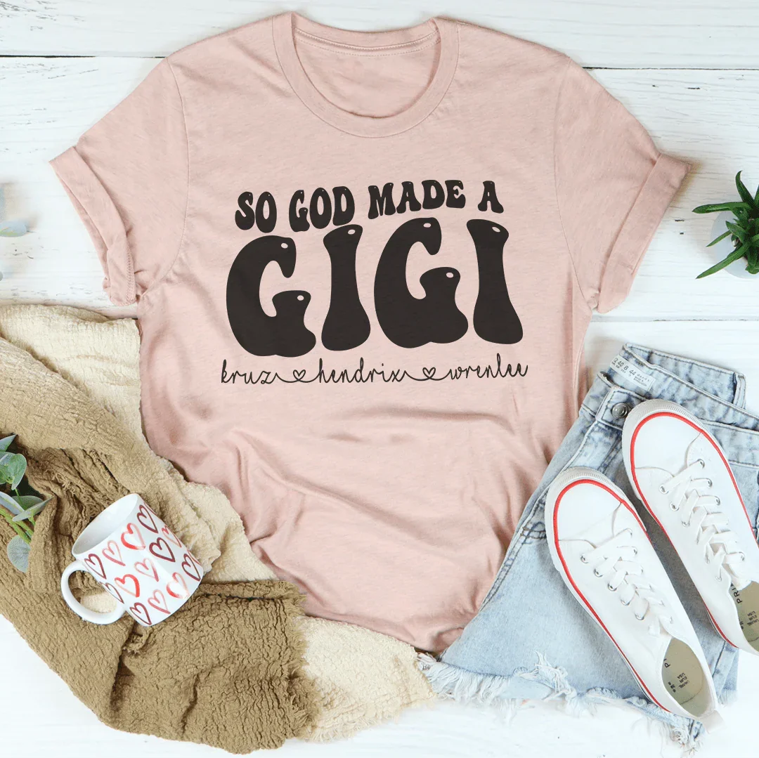 So God Made A Gigi Tee Heather Prism Peach / S Peachy Sunday T-Shirt
