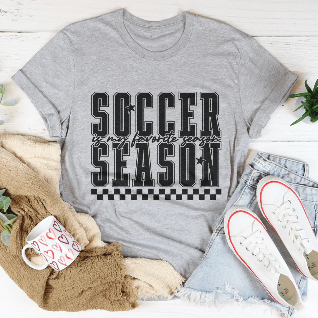 Soccer Is My Favoeite Season Tee Athletic Heather / S Peachy Sunday T-Shirt