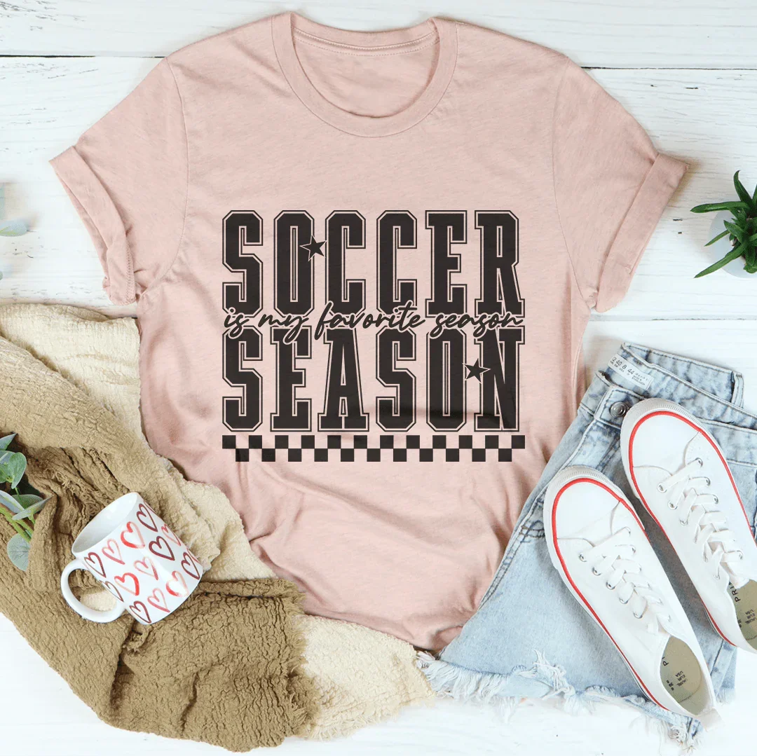 Soccer Is My Favoeite Season Tee Heather Prism Peach / S Peachy Sunday T-Shirt