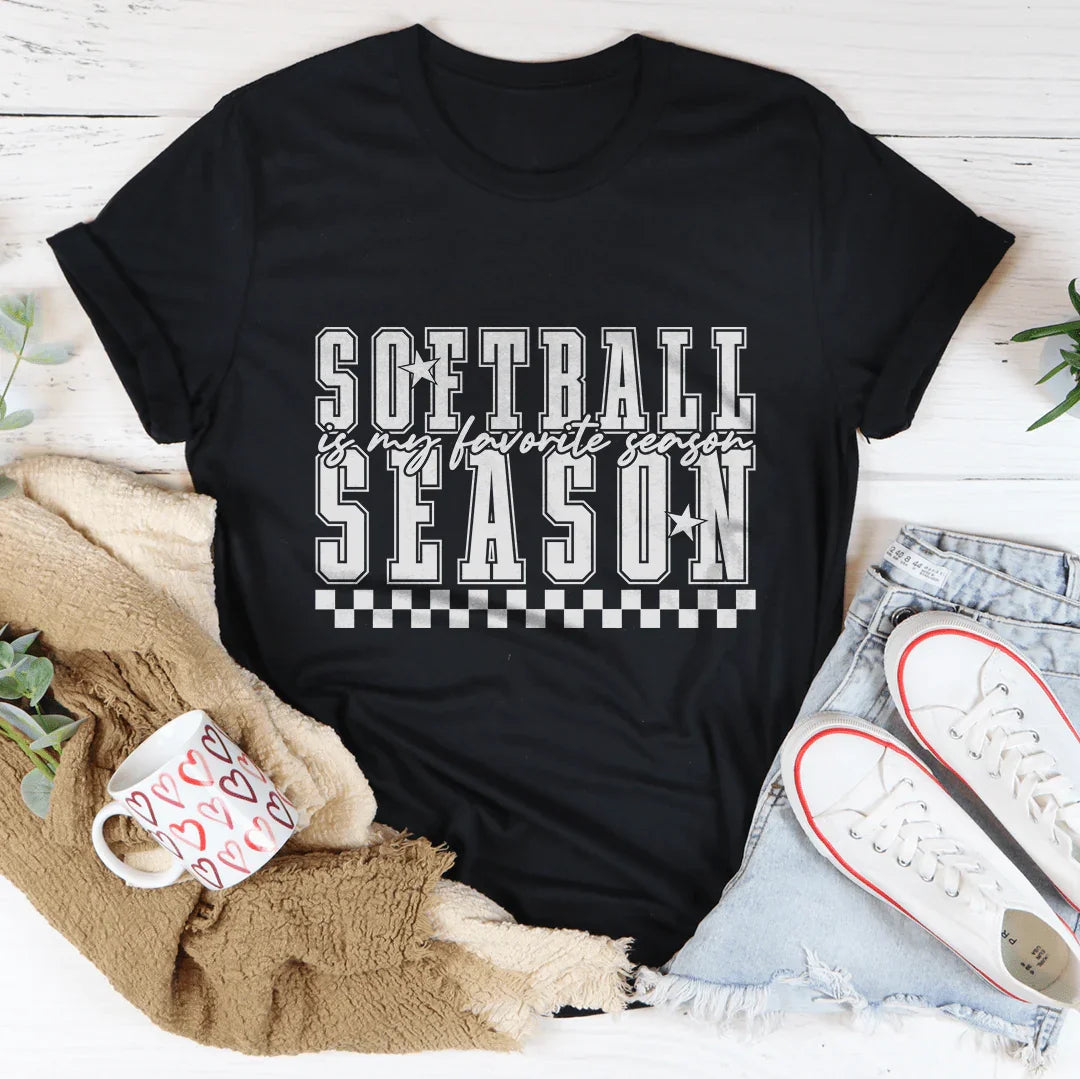 Softball Is My Favorite Season Tee Black Heather / S Peachy Sunday T-Shirt
