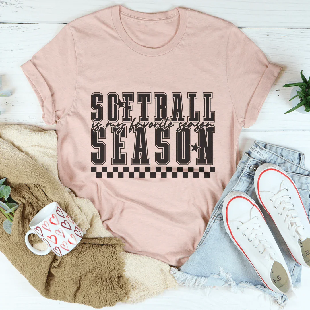 Softball Is My Favorite Season Tee Heather Prism Peach / S Peachy Sunday T-Shirt