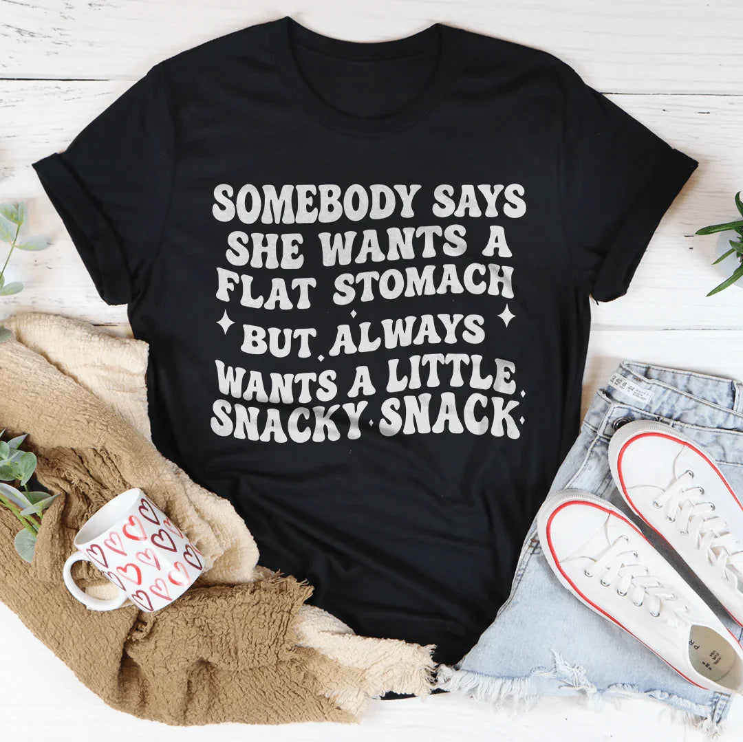 Somebody Says She Wants A Flat Stomach Tee Black Heather / S Peachy Sunday T-Shirt