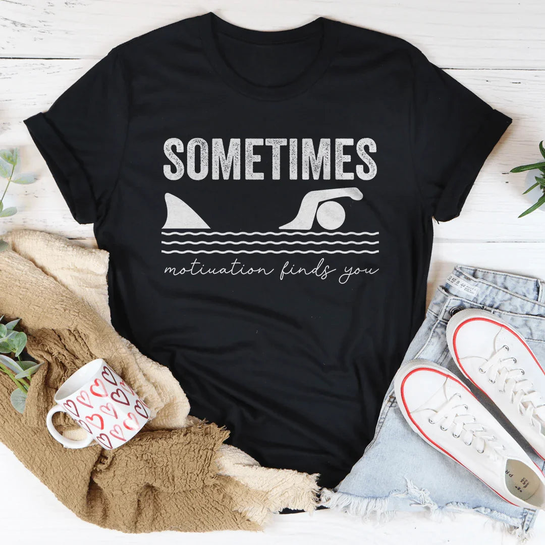 Sometimes Motivation Finds You Tee Black Heather / S Peachy Sunday T-Shirt
