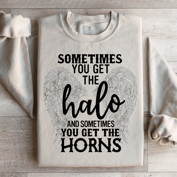 Sometimes You Get The Halo And Sometimes You Get The Horns Sweatshirt Sand / S Peachy Sunday T-Shirt