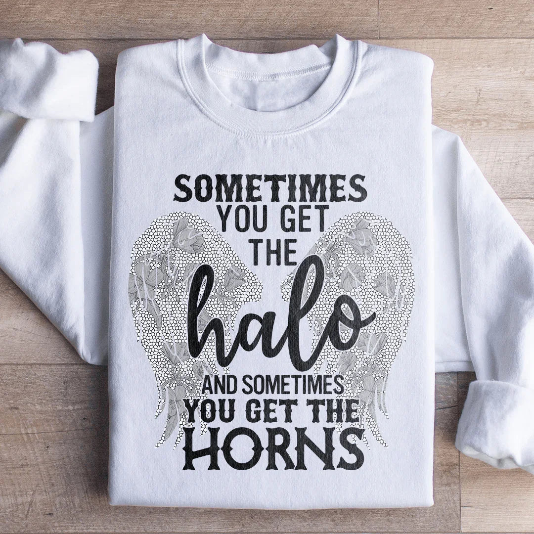 Sometimes You Get The Halo And Sometimes You Get The Horns Sweatshirt White / S Peachy Sunday T-Shirt