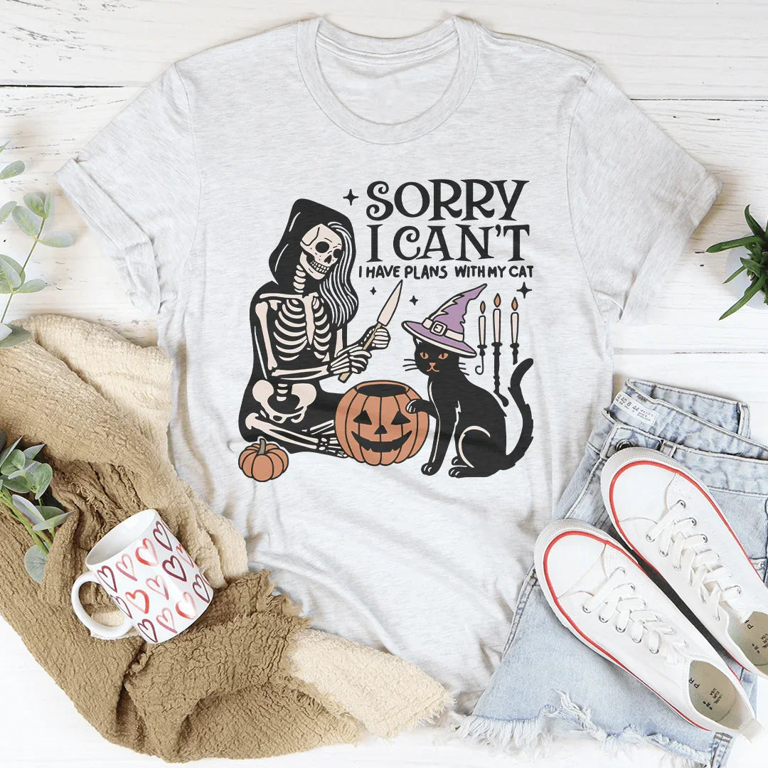 Sorry I Can't I Have Plans with My Cat Tee Ash / S Peachy Sunday T-Shirt