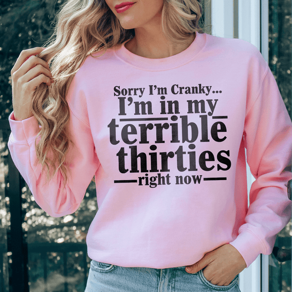 Sorry I'm Cranky I'm In My Sweatshirt Light Pink / S Peachy Sunday T-Shirt