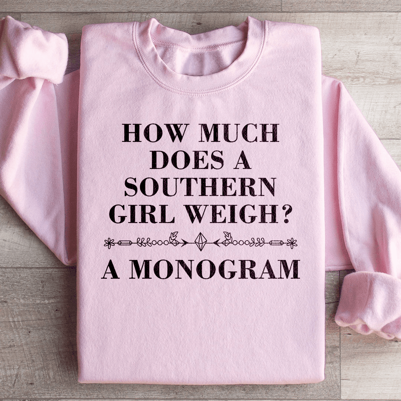 Southern Girl Monogram Sweatshirt Light Pink / S Peachy Sunday T-Shirt