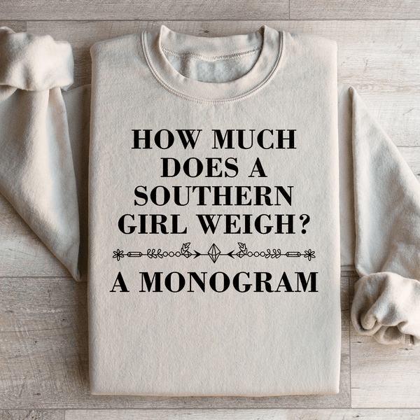 Southern Girl Monogram Sweatshirt Sand / S Peachy Sunday T-Shirt